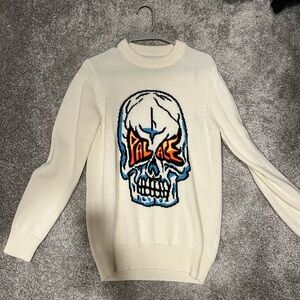 Palace Cream Skull Graphic Sweater